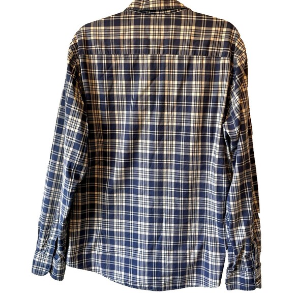 MASSIMO DUTTI Shirt Men's SIZE XL Blue Plaid Tessuto Italiano Cotton - Picture 2 of 9